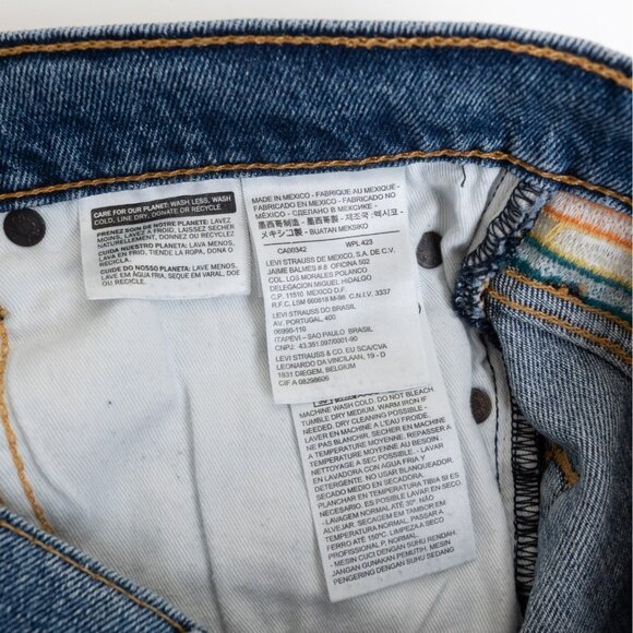 Levis 511 Shorts Blue Denim Pride Rainbow Stonewall Raw Hem Embroidered Size 30 - Picture 11 of 14